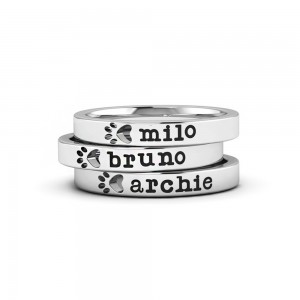 Pawfect Pet Name Ring Stack