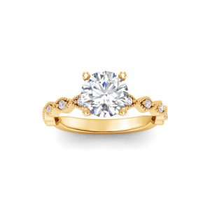 2.5 Ct Round Lab Diamond Infinity Milgrain Engagement Ring