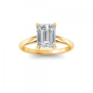 2 Ct Emerald Lab Diamond Comfort Fit Solitaire Engagement Ring