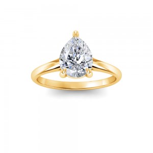 2 Ct Pear Lab Diamond Comfort Fit Solitaire Engagement Ring