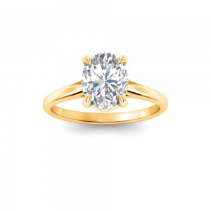 2 Ct Oval Lab Diamond Comfort Fit Solitaire Engagement Ring