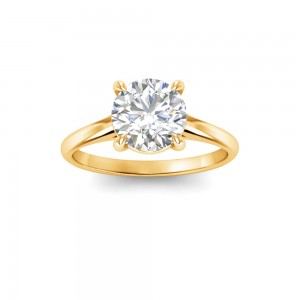 2 Ct Round Lab Diamond Comfort Fit Solitaire Engagement Ring