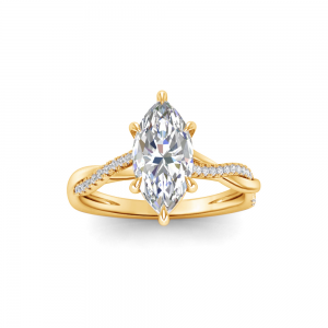 2 Ct Marquise Lab Diamond & 0.14 Ctw Diamond Twisted Vine Engagement Ring