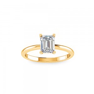 1.5 Ct Emerald Lab Diamond Solitaire Engagement Ring