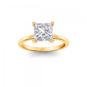 2.5 Ct Princess Lab Diamond Solitaire Engagement Ring