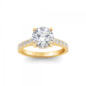2 Ct Round Lab Diamond & 0.42 Ctw Gala Hidden Halo Engagement Ring