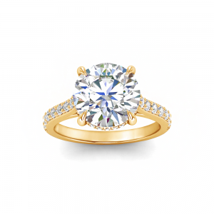 3 Ct Round Lab Diamond & 0.42 Ctw Gala Hidden Halo Engagement Ring