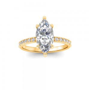 2 Ct Marquise Lab Diamond & .16 Ctw Diamond Whisper Pav?Engagement Ring