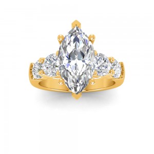 2 Ct Marquise Lab Diamond & 1.60 Ctw Lab Diamond Legacy 5-Stone Engagement Ring