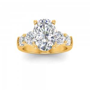 2 Ct Oval Lab Diamond & 1.60 Ctw Lab Diamond Legacy 5-Stone Engagement Ring