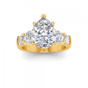 2 Ct Pear Lab Diamond & 1.60 Ctw Lab Diamond Legacy 5-Stone Engagement Ring