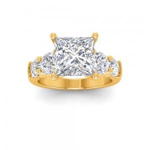 2 Ct Princess Lab Diamond & 1.60 Ctw Lab Diamond Legacy 5-Stone Engagement Ring