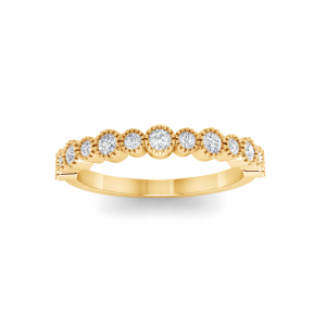 Lab Diamond Milgrain Bezel Stackable Band