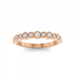 Lab Diamond Milgrain Bezel Stackable Band