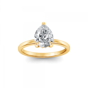 2 Ct Pear Lab Diamond & .10 Ctw Diamond Hidden Halo Engagement Ring