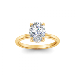 2 Ct Oval Lab Diamond & .10 Ctw Diamond Hidden Halo Engagement Ring