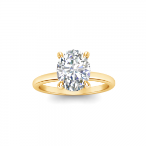 2.5 Ct Oval Lab Diamond & .10 Ctw Diamond Hidden Halo Engagement Ring