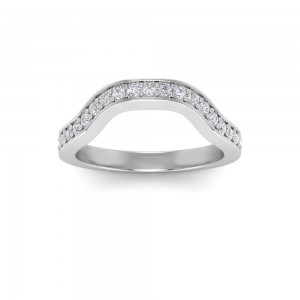 .32  Ctw Diamond Wide Curved Wedding Ring