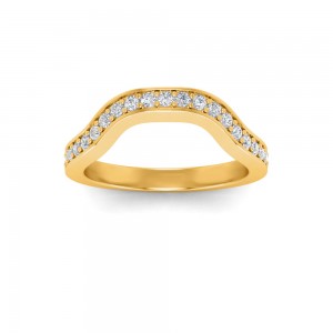 .32  Ctw Diamond Wide Curved Wedding Ring