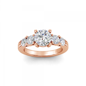 1.5 Ct Round Lab Diamond Five Stone Engagement Ring