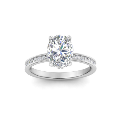 Surprise Channel Set Hidden Halo Engagement Ring Setting