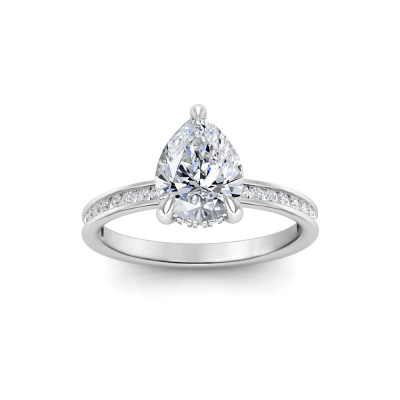 Surprise Channel Set Hidden Halo Engagement Ring Setting