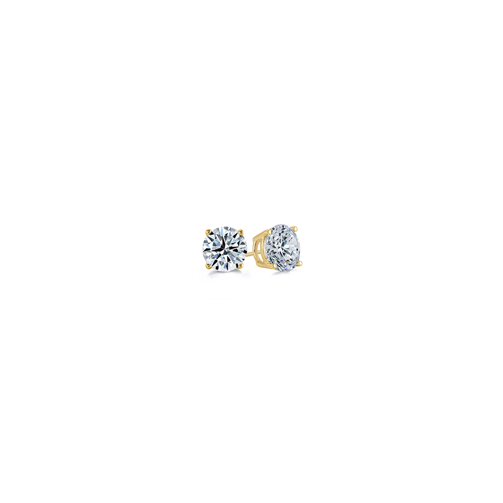 .50 Ctw Round CZ Gold Stud Earrings