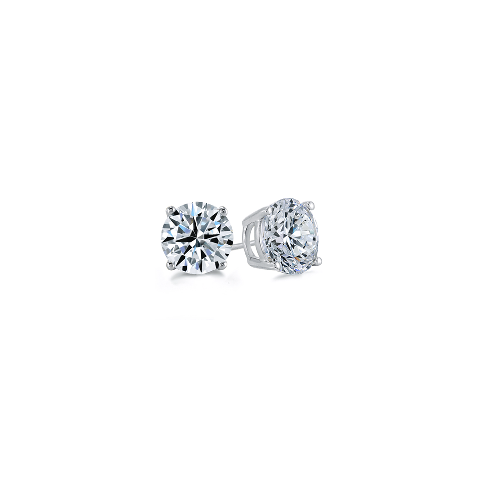 2.50 Ctw Round CZ Gold Stud Earrings