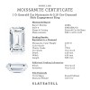 1 Ct Emerald Cut Moissanite & 0.10 Ctw Diamond Halo Engagement Ring