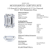 1 Ct Emerald Cut Moissanite & .08 Ctw Diamond Secret Halo Engagement Ring