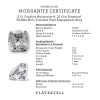 2 Ct Cushion Moissanite & 0.30 Ctw Diamond Hidden Halo Timeless Pavé Engagement Ring