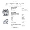 3 Ct Cushion Moissanite & .11 Ctw Diamond Secret Halo Engagement Ring