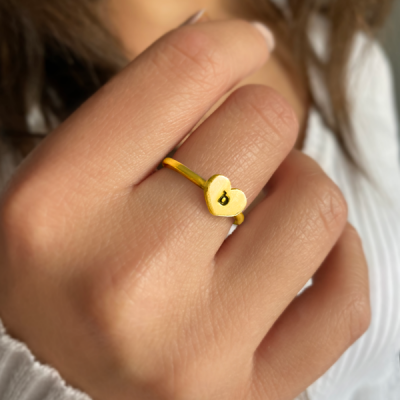 Initial Heart Ring