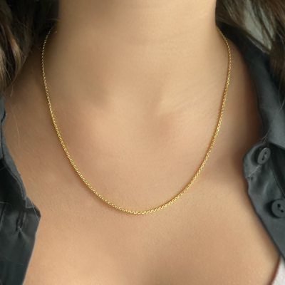 Yellow Gold Adjustable Cable Chain