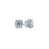 4 Ctw Round CZ Gold Stud Earrings