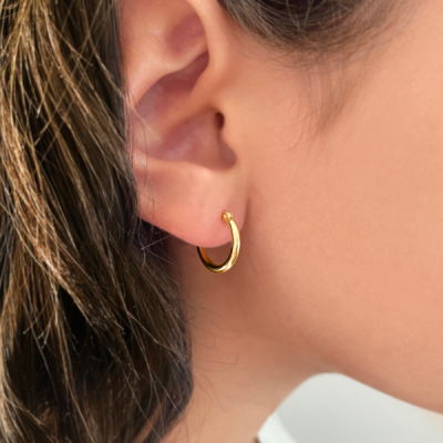 10mm Gold Endless Hoop Earrings