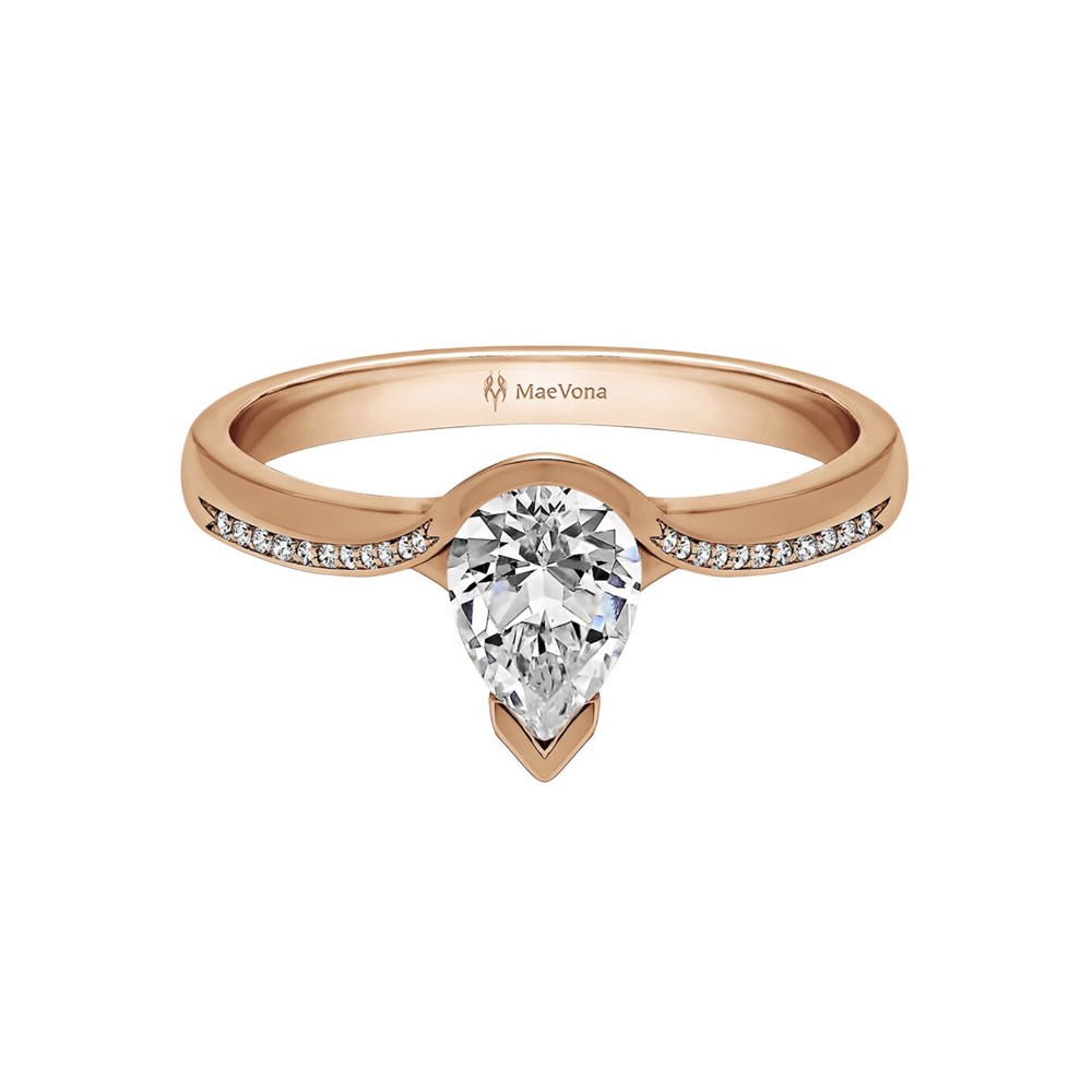 1.5 Ct Pear Colorless Lab Diamond Sanday Pavé Engagement Ring