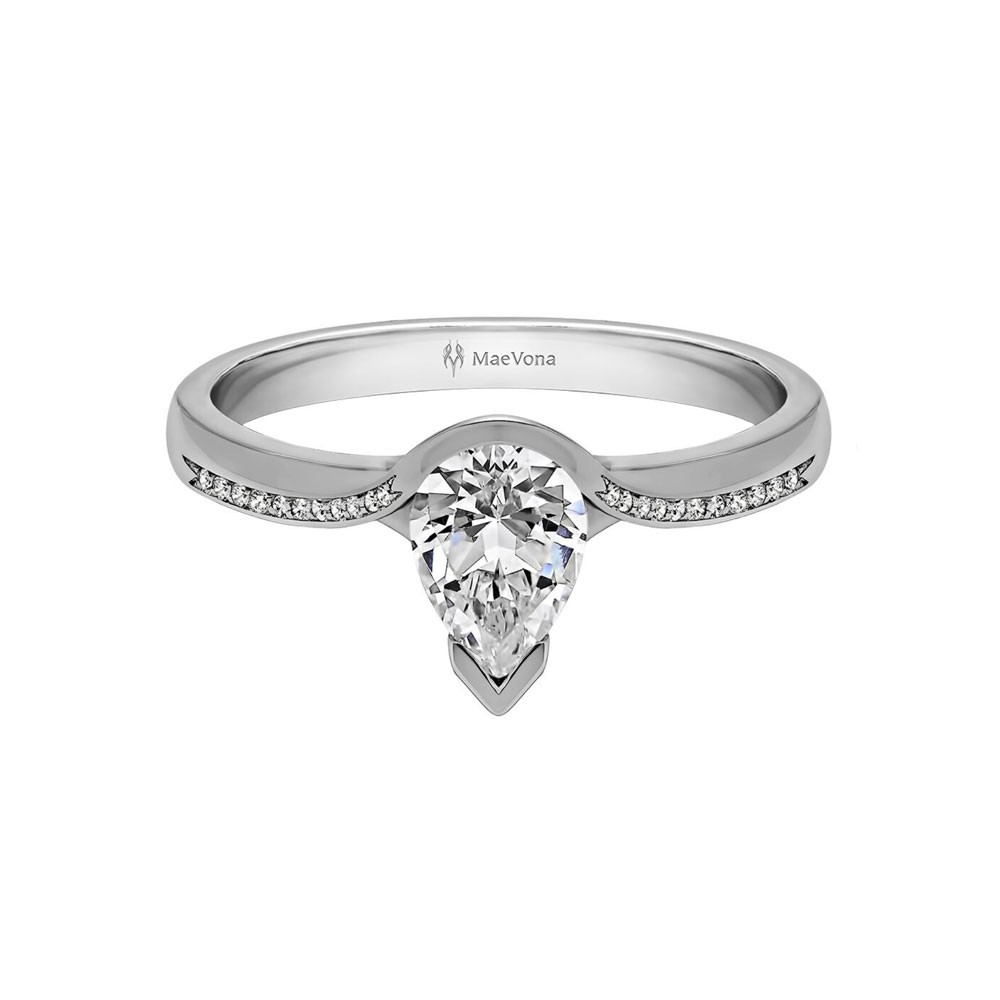 2 Ct Pear Moissanite Sanday Pav?Engagement Ring