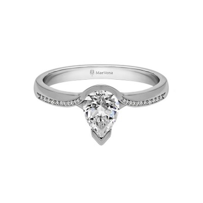 2 Ct Pear Moissanite Sanday Pav?Engagement Ring