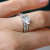 1.5 Ct Round Colorless Lab Diamond Cava Pave Engagement Ring
