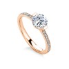 1.5 Ct Round Colorless Lab Diamond Cava Pave Engagement Ring