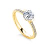 1.5 Ct Round Colorless Lab Diamond Cava Pave Engagement Ring