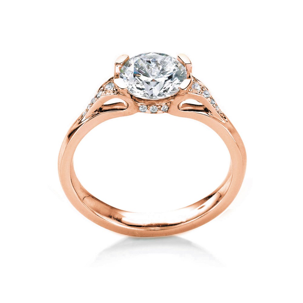 1 Ct Round Colorless Lab Diamond Eorsa Pavé Engagement Ring