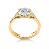 1.5 Ct Round Colorless Lab Diamond Eorsa Pavé Engagement Ring