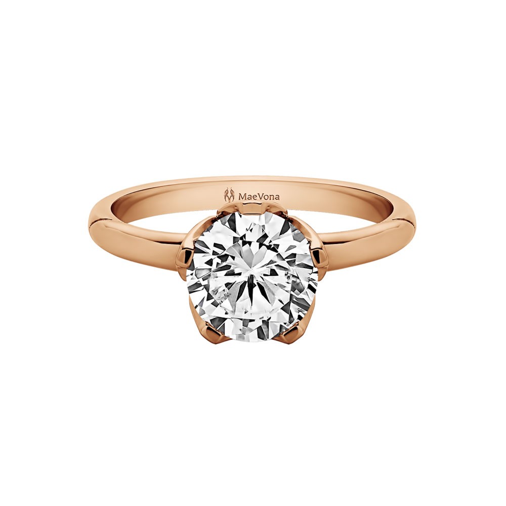 1 Ct Round Moissanite Bluebell Solitaire Engagement Ring