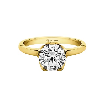 1 Ct Round Colorless Premium Lab Diamond Bluebell Solitaire Engagement Ring