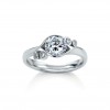 1.5 Ct Round Moissanite Fern Solitarie Engagement Ring