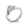 1.5 Ct Round Moissanite Fern Solitarie Engagement Ring