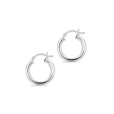 15mm Silver Hoop Earrings