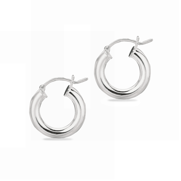 Sterling Silver Thick Hoop Earrings